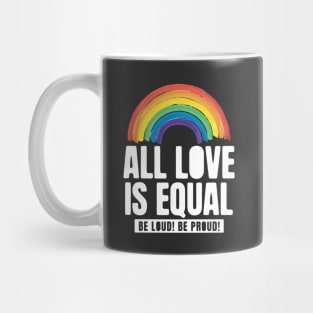 All Love Is Equal LGBTQ PRIDE MONTH | Retro Watercolor Rainbow Mug